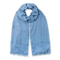 east plain thin border scarf cornflower