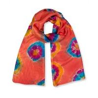 East Silk Multi Bandhini Scarf GINGER