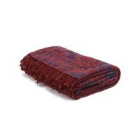 East Paisley Woven Blanket RED