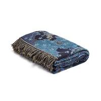 east woodland woven blanket blue