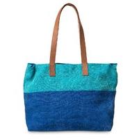 East Contrast Hobo Jute BLUE