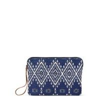 East Large Diamond Embroidered Pouch BLUE