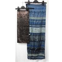 East & Per Una (M&S) - One Size - Brown & Blue - Scarves
