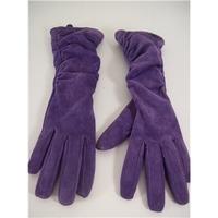 east purple suede long gloves