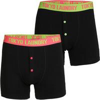 Eaglet (2 Pack) Boxer Shorts Set in Green / Pink  Tokyo Laundry