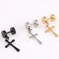 Earring Cross Drop Earrings Jewelry Men Wedding / Party / Daily / Casual / Sports Stainless Steel Christmas Gifts