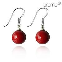 earring drop earrings jewelry women daily pearl sterling silver red