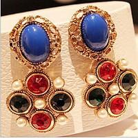 Earring Drop Earrings Jewelry Women Alloy / Cubic Zirconia / Gold Plated 2pcs Silver