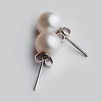 Earring Stud Earrings Jewelry Women Wedding / Party / Daily / Casual Imitation Pearl / Silver Plated White