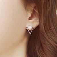 Earring Stud Earrings Jewelry Women Wedding / Party / Daily / Casual Imitation Pearl 1set White