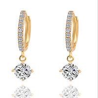 Earring Drop Earrings Jewelry Women Brass / Cubic Zirconia / Silver Plated 2pcs Silver