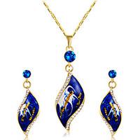Earrings Set Necklace Pendants AAA Cubic Zirconia Euramerican Fashion Cubic Zirconia Alloy Leaf 1 Necklace 1 Pair of Earrings ForWedding