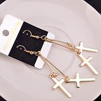 Earring Cross Drop Earrings Jewelry Women Wedding / Party / Daily / Casual Alloy 2pcs Gold / Silver