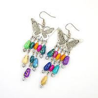Earring Drop Earrings Jewelry Women Wedding / Party / Daily / Casual Alloy / Turquoise 1 pair Silver