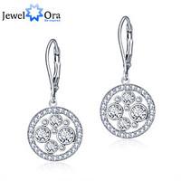 Earring Round Drop Earrings Jewelry Women Wedding / Party / Daily / Casual Silver / Sterling Silver / Zircon 1set Silver