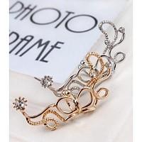 Ear Cuffs Simulated Diamond Alloy Fashion Flower Silver Golden Jewelry Wedding Party Daily Casual Sports