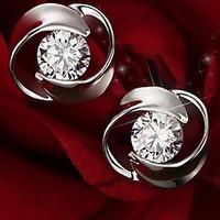 earring jewelry wedding party daily silver sterling silver rhinestone  ...