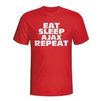 eat sleep ajax repeat t shirt red kids