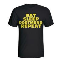 eat sleep borussia dortmund repeat t shirt black kids