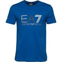 ea7 mens train logo series t shirt royal blue