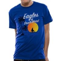 eagles of death metal sun logo unisex small t shirt blue