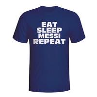 eat sleep messi repeat t shirt navy