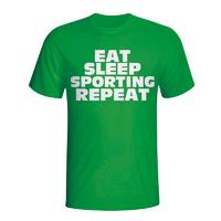 eat sleep sporting lisbon repeat t shirt green kids