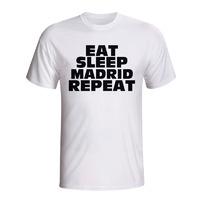 eat sleep real madrid repeat t shirt white