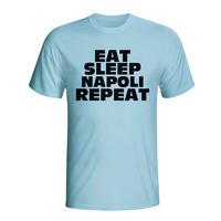 eat sleep napoli repeat t shirt sky blue