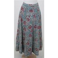 East - Size: 12 - Pink -turquoise and burgundy patterned skirt
