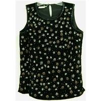 east size 10 black embellished sleeveless top