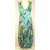 east size 10 multicoloured floral sleeveless crepe dress