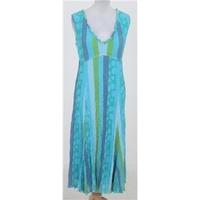 East: Size 12 Turquoise mix sleeveless crinkle dress