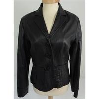 east size 10 black leather jacket