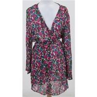 East - Size: 12 - Purple floral wrap dress