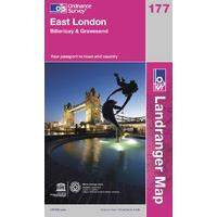 East London - OS Landranger Active Map Sheet Number 177