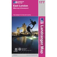 east london os landranger active map sheet number 177