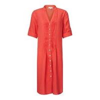 East Pintuck Linen Dress ORANGE