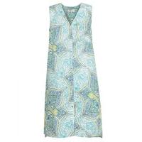 east linen kashmir print dress lime