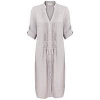 East Linen Pintuck Dress LIMESTONE