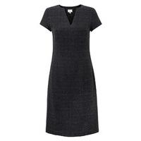 east wool blend check dress charcoal