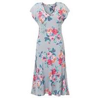 east silk valentina print dress dove