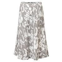 east linen etched floral skirt limestone