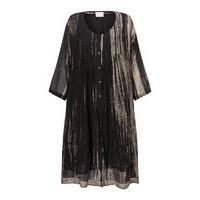 East Handpainted Pocket Dress BLACK