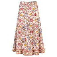 East Anokhi Lalita Print Skirt WHITE