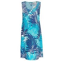 East Linen Palm Print Dress SOFTINK