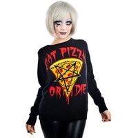 eat pizza or die cult sweater size s