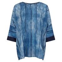 east shibori print button top indigo