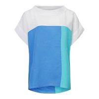 east colourblock bardot top blue