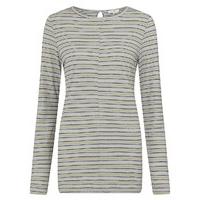 East Stripe Boat Neck Top GREY